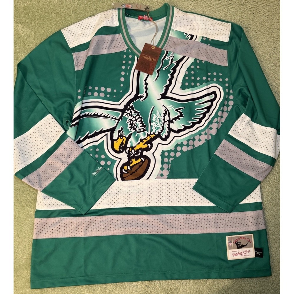 Women's Mitchell & Ness Hockey Jersey, Philadelphia Eagles Kelly Green  size 2XL